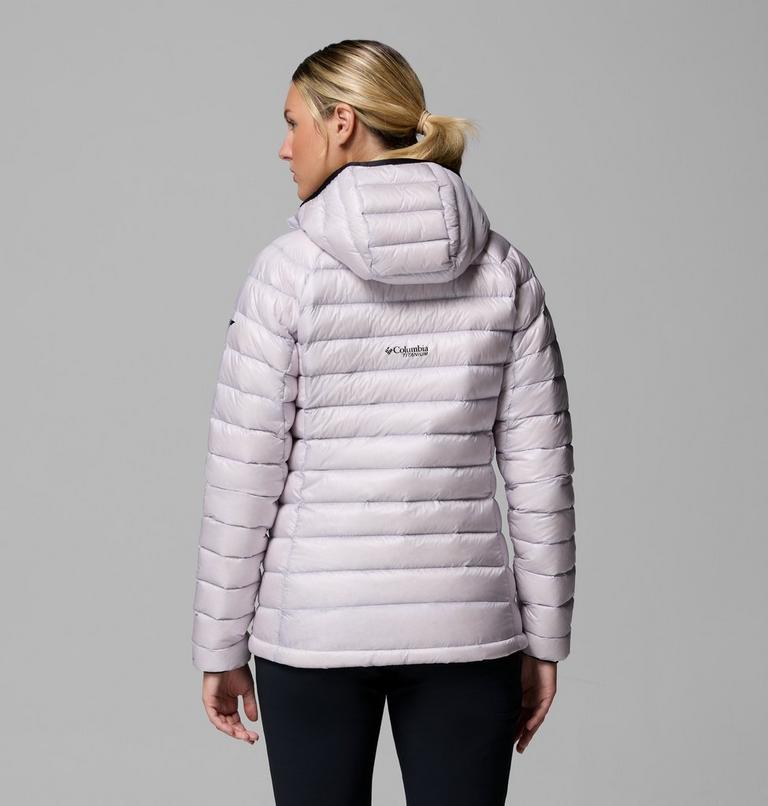 Women's Arctic Crest Down Hooded Jacket, Color: Lavender Pearl, image 3