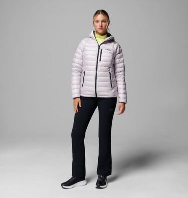 Women's Arctic Crest Down Hooded Jacket, Color: Lavender Pearl, image 4