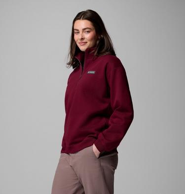 Sudadera con media cremallera Meridian Creek para mujer, Color: Rich Wine, image 4