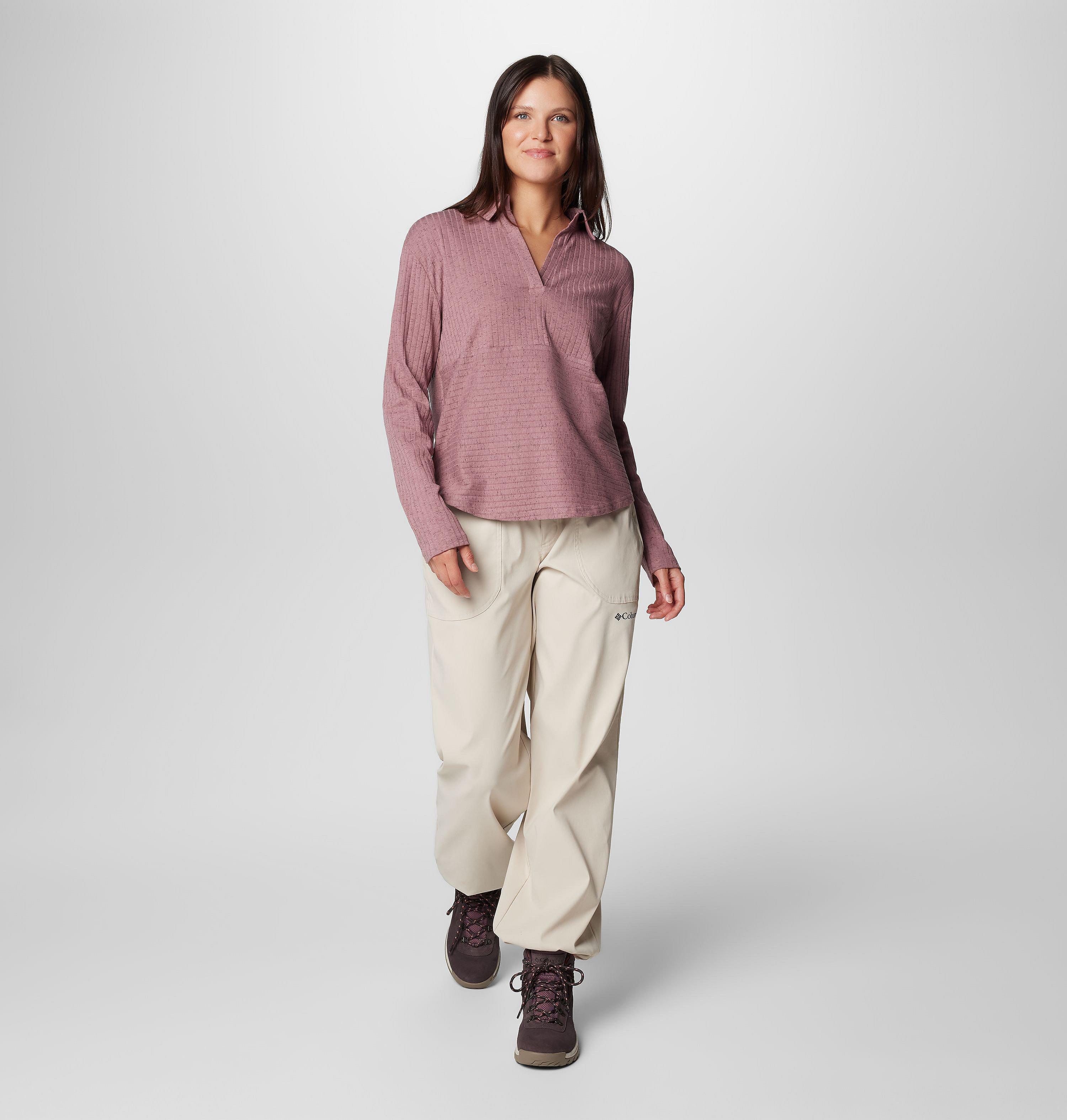 Women's Brea Falls Collared Long Sleeve Shirt 3