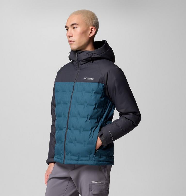 Men's Grand Trek III Down Waterproof Hooded Jacket, Color: Everblue, Shark, image 4