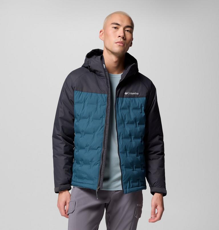 Men's Grand Trek III Down Waterproof Hooded Jacket, Color: Everblue, Shark, image 5