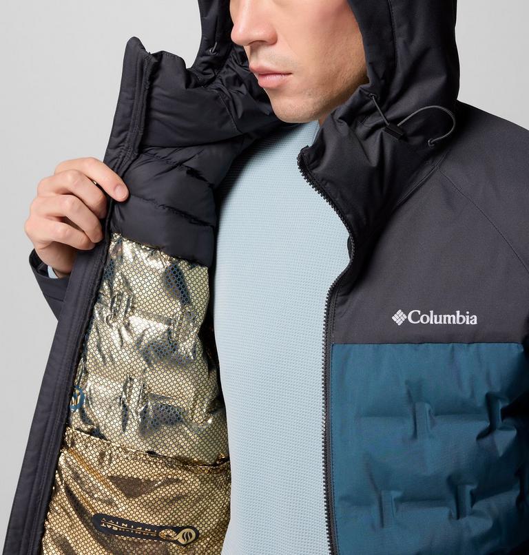 Men's Grand Trek III Down Waterproof Hooded Jacket, Color: Everblue, Shark, image 6