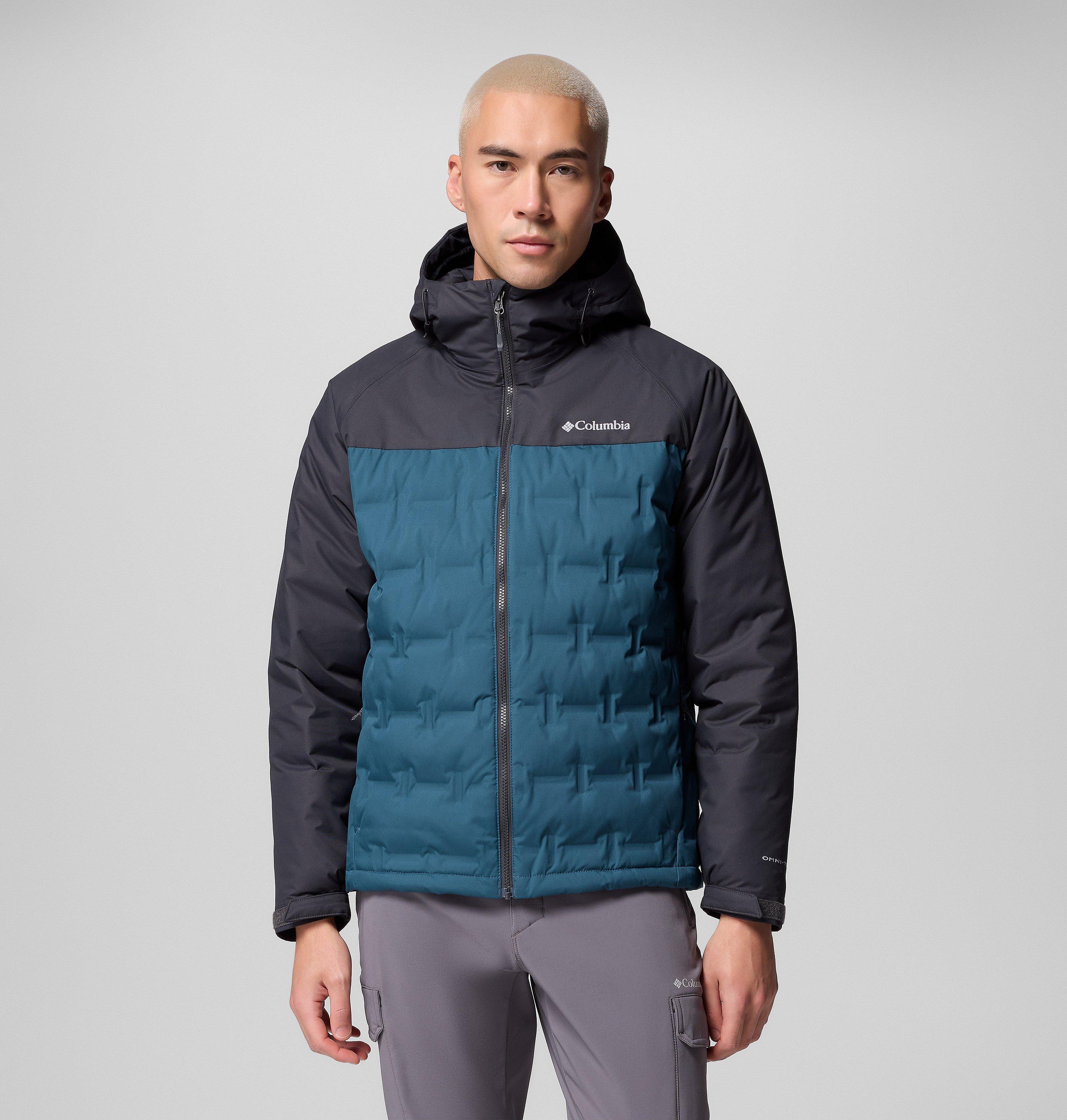 Columbia Sportswear Men's Blue Columbia - Grand Trek™ Iii Down Waterproof Hooded Jacket - Ever, Shark Xxl