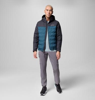 Men's Grand Trek III Down Waterproof Hooded Jacket, Color: Everblue, Shark, image 2