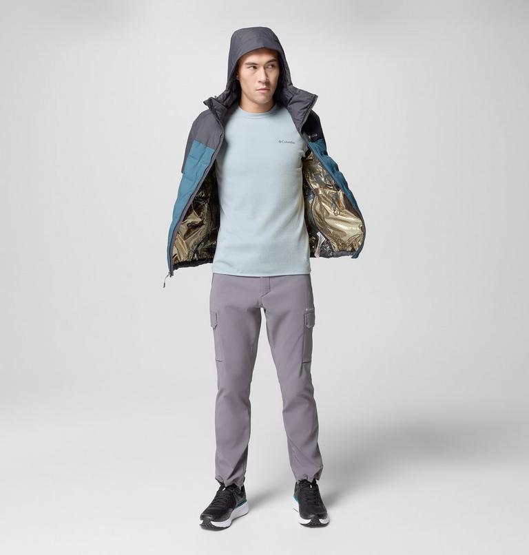 Men's Grand Trek III Down Waterproof Hooded Jacket, Color: Everblue, Shark, image 9