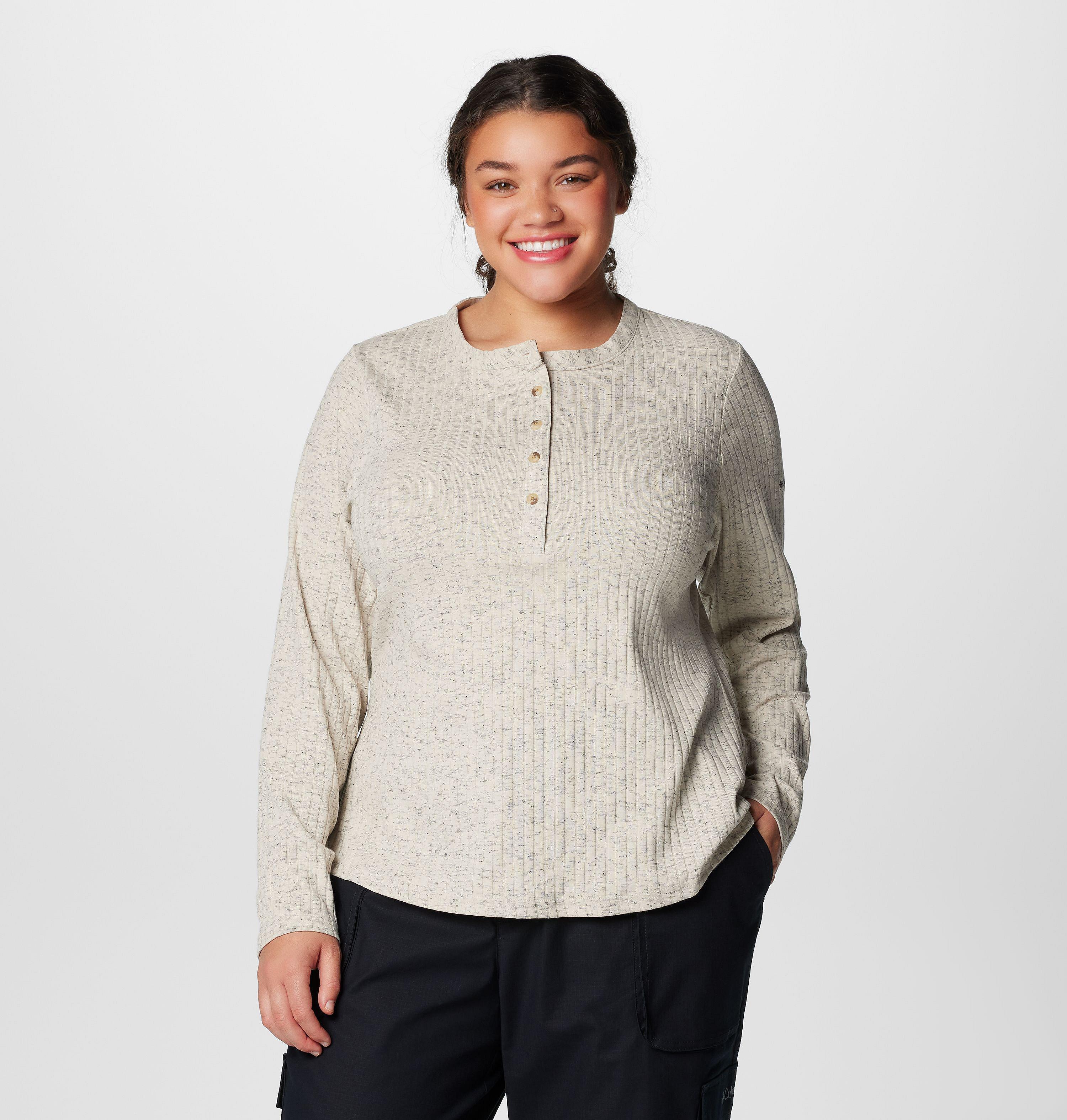 Women's Brea Falls Henley Long Sleeve Shirt - Plus Size 1