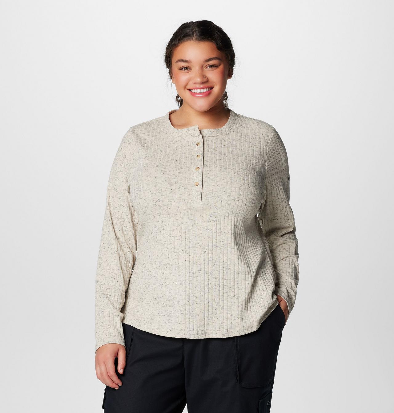 Haut Henley à manches longues Brea Falls™ pour femmes – Grandes tailles 1