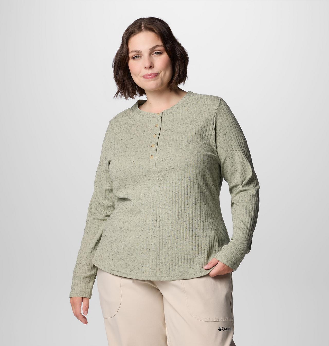Women's Brea Falls™ Henley Long Sleeve Shirt - Plus Size 1