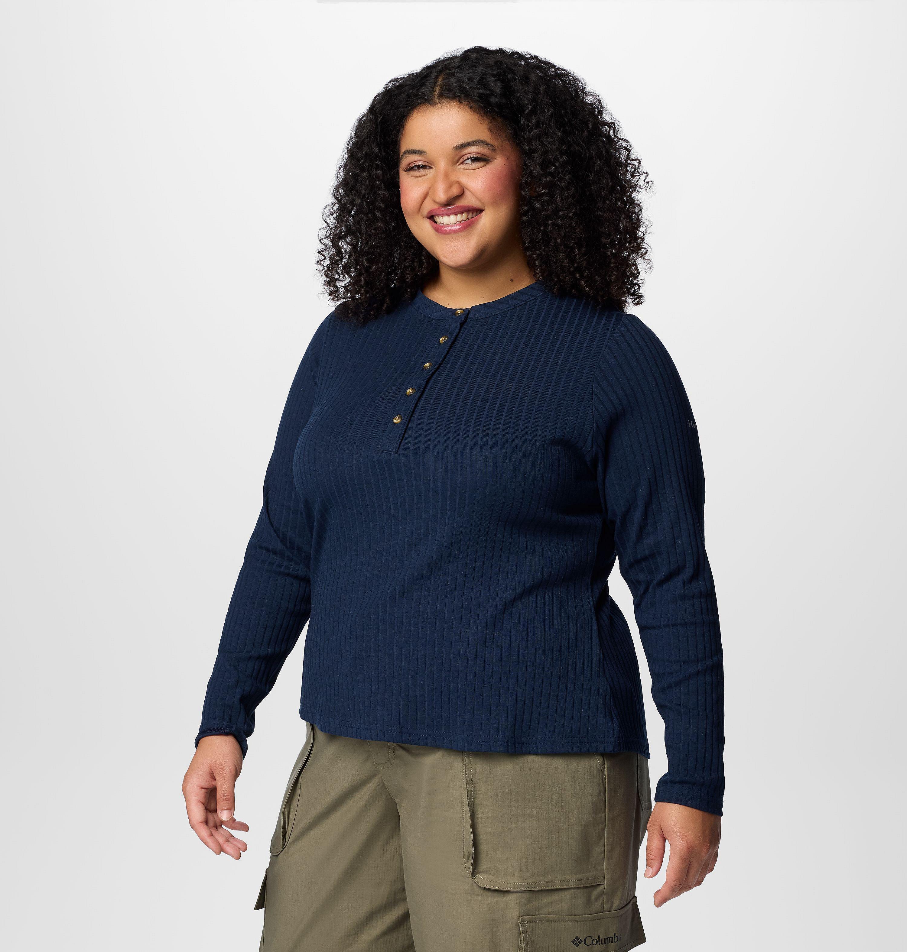 Women's Brea Falls Henley Long Sleeve Shirt - Plus Size 4
