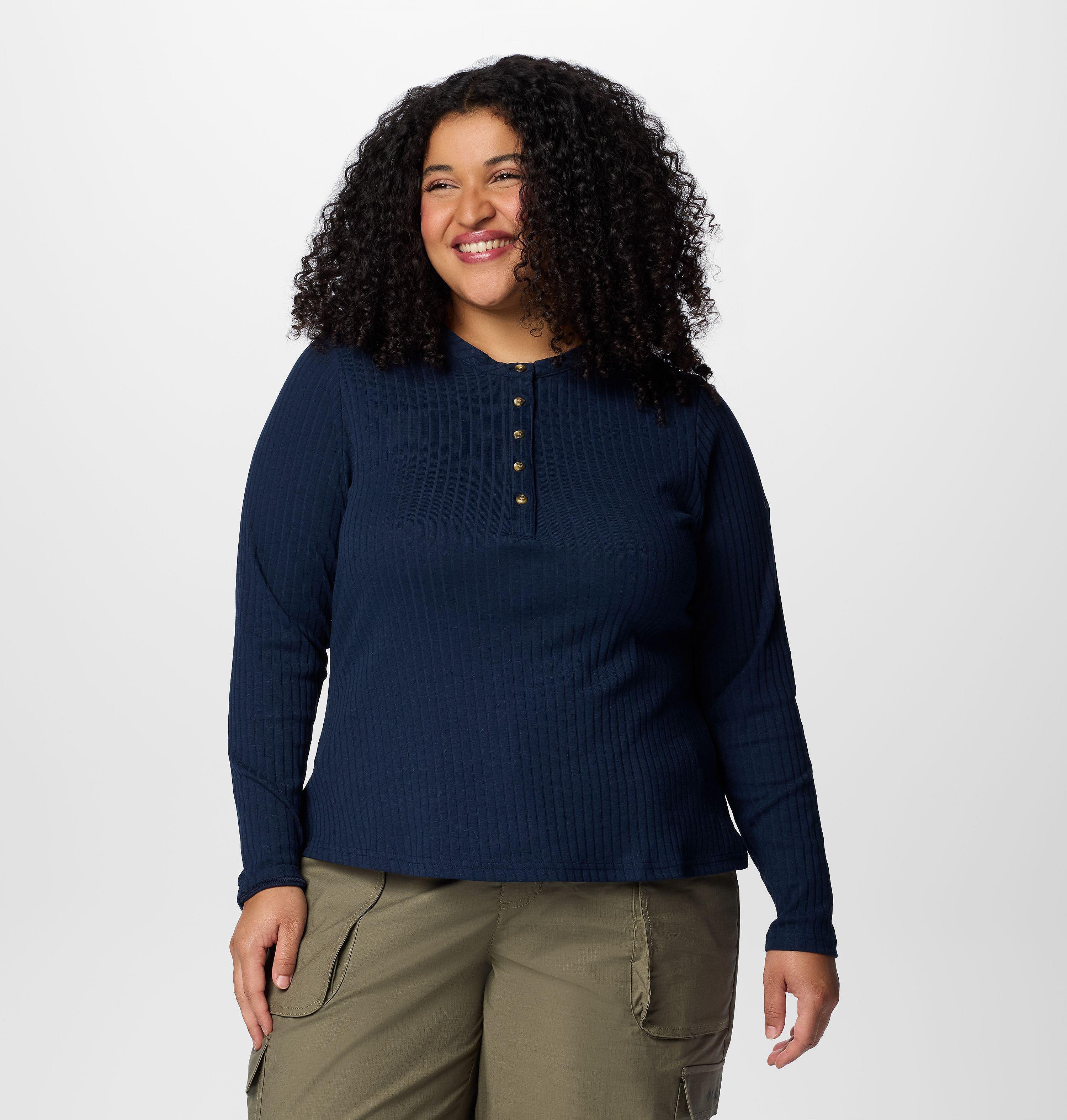 Women's Brea Falls Henley Long Sleeve Shirt - Plus Size 1