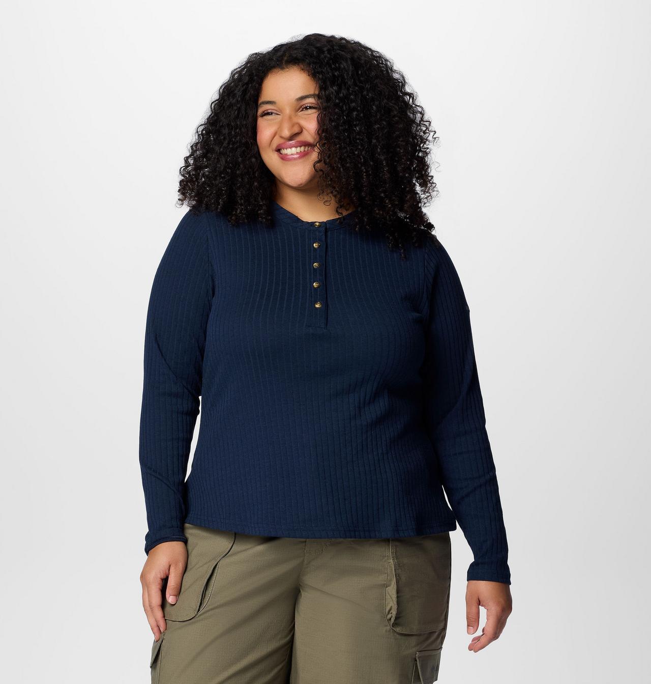 Women's Brea Falls™ Henley Long Sleeve Shirt - Plus Size 1