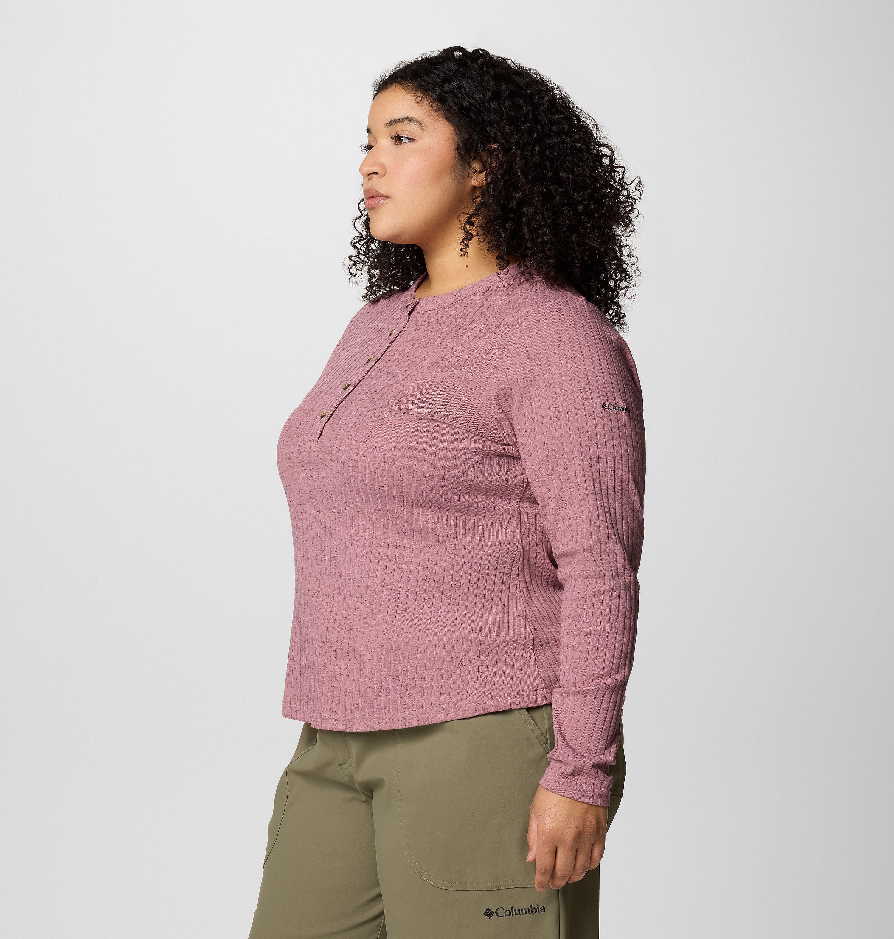 Women's Brea Falls Henley Long Sleeve Shirt - Plus Size 4