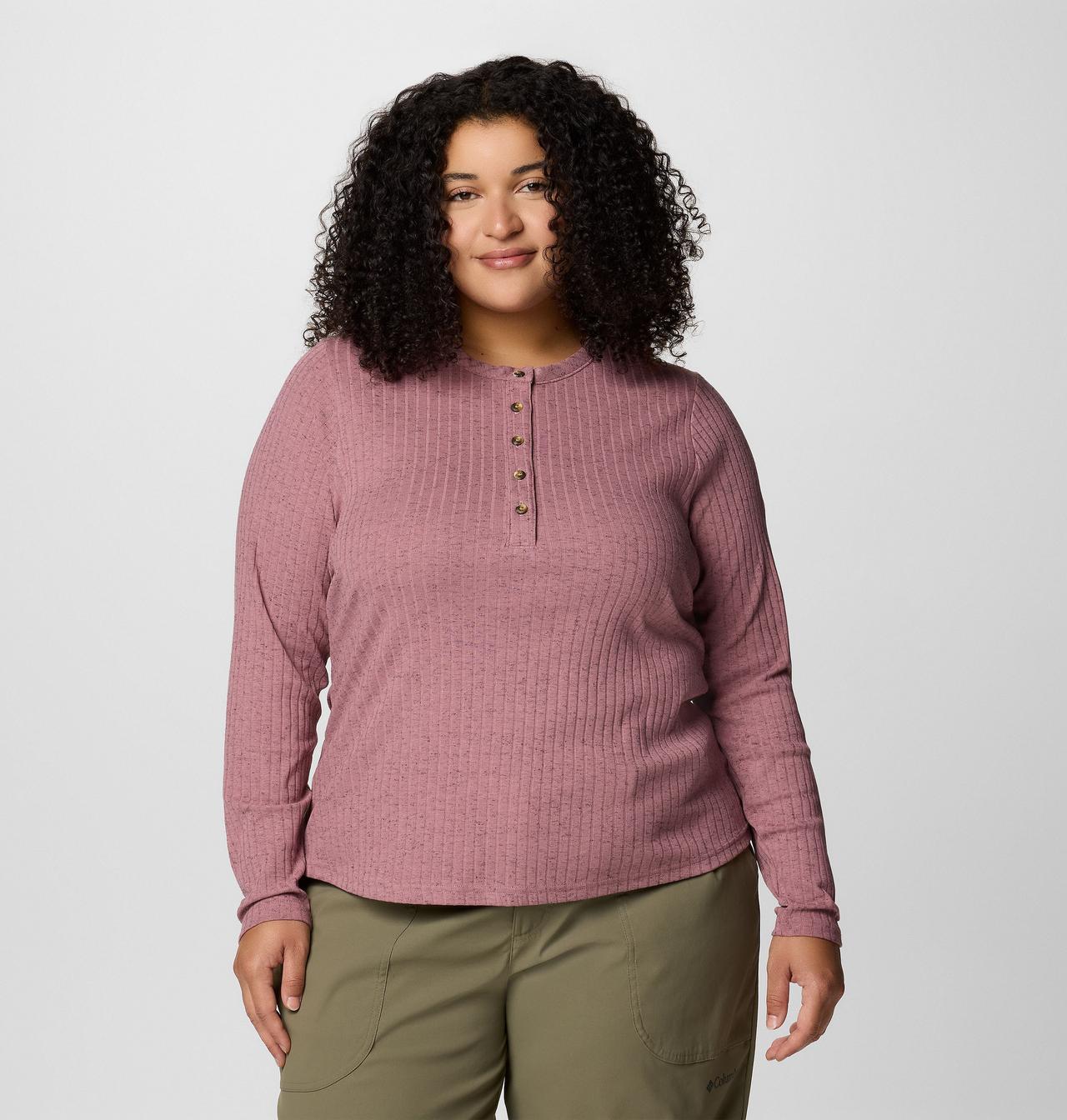 Women's Brea Falls™ Henley Long Sleeve Shirt - Plus Size 1