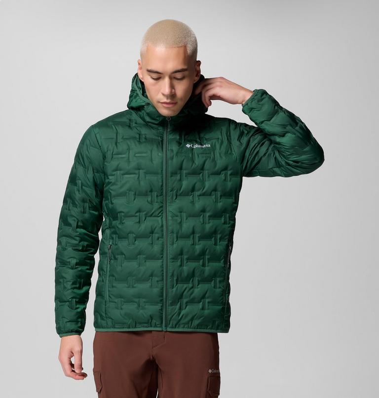 Men's Delta Ridge Down Hooded Jacket, Color: Rain Forest, image 1