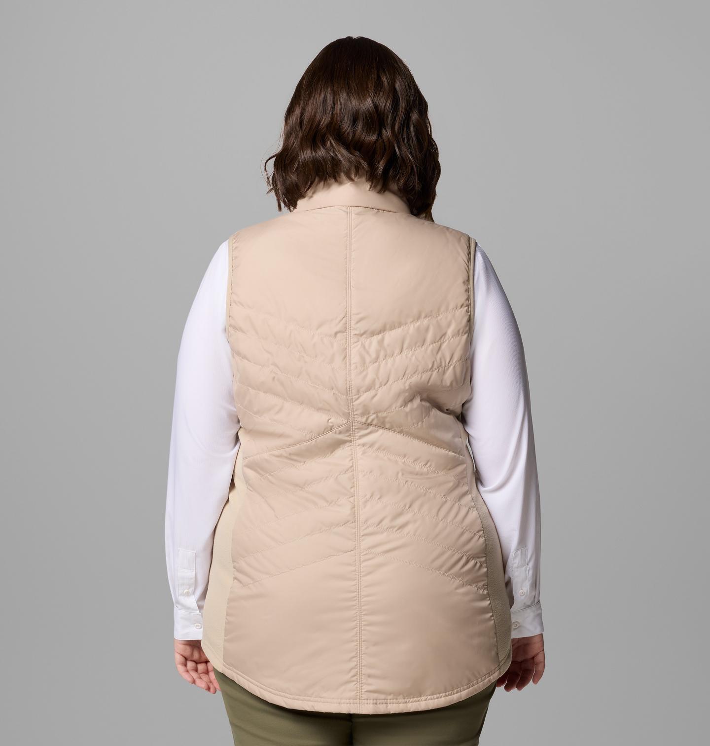 Женский жилет Columbia Mix It Around Long Vest II - Plus Size, цвет: Серо-бежевый, вариант 1 — фото 2