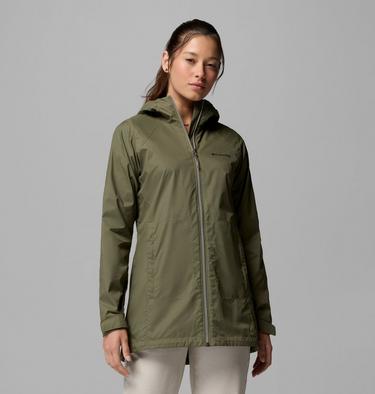 Women's Switchback II Lined Long Jacket, Color: Stone Green, image 1