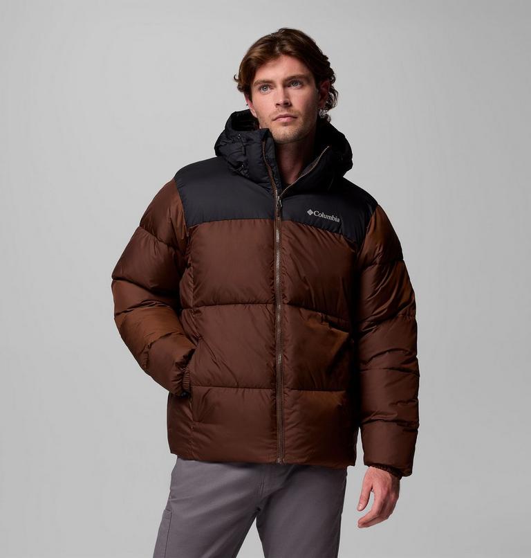 Men's Puffect II Hooded Puffer Jacket, Color: Tobacco, Black, image 1