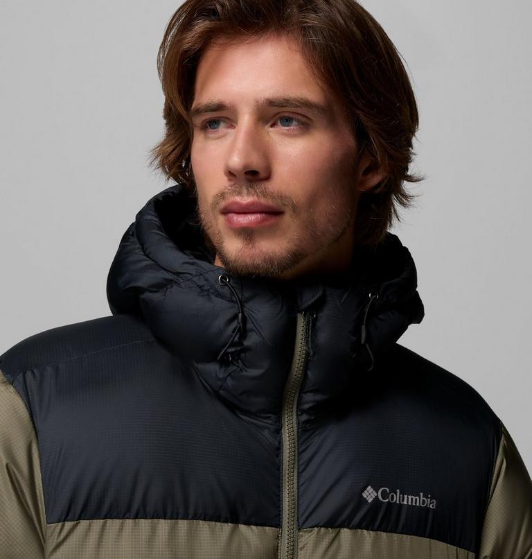 Men's Puffect II Hooded Puffer Jacket, Color: Stone Green, Black, image 6