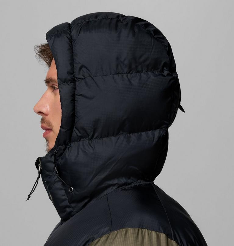 Men's Puffect II Hooded Puffer Jacket, Color: Stone Green, Black, image 7