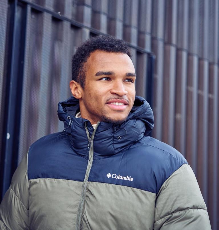 Men's Puffect II Hooded Puffer Jacket, Color: Stone Green, Black, image 9