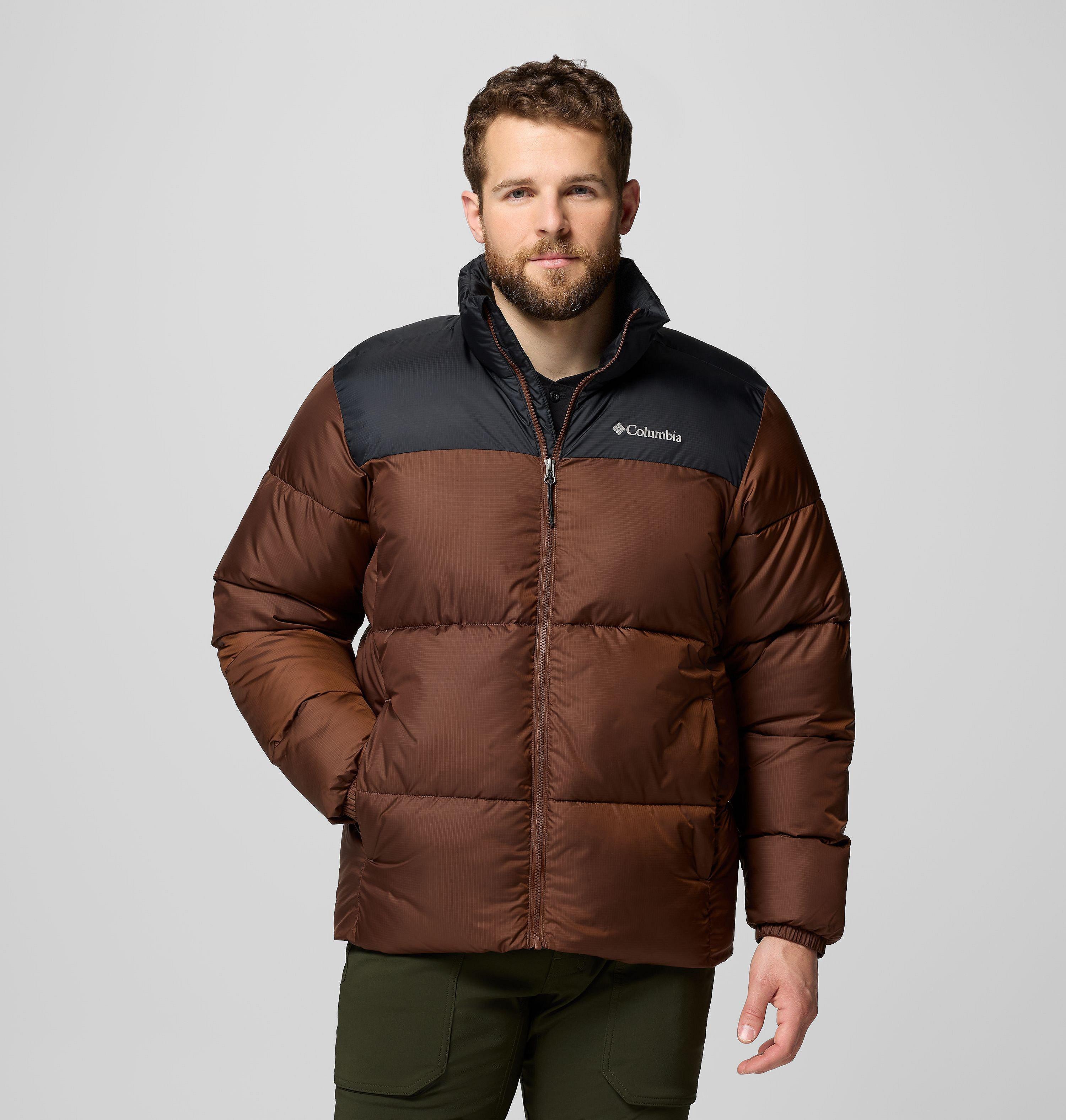 Columbia Sportswear Men's Brown Columbia - Puffect™ Iii Puffer Jacket - Tobacco, Black Small