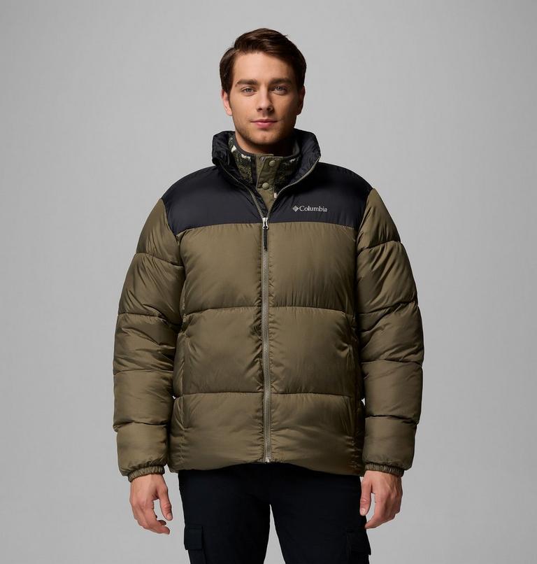 Men's Puffect III Puffer Jacket, Color: Stone Green, Black, image 1
