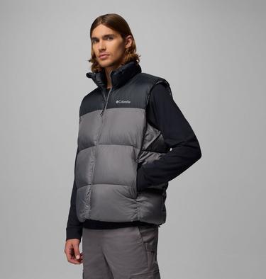 Men's Puffect III Puffer Vest, Color: City Grey, Black, image 8