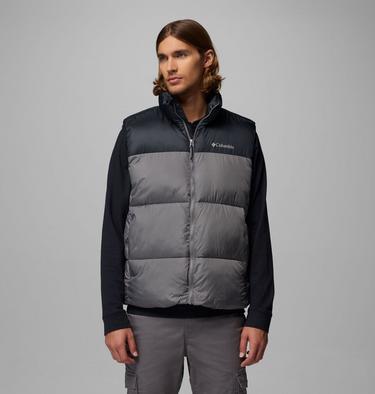 Men's Puffect III Puffer Vest, Color: City Grey, Black, image 5