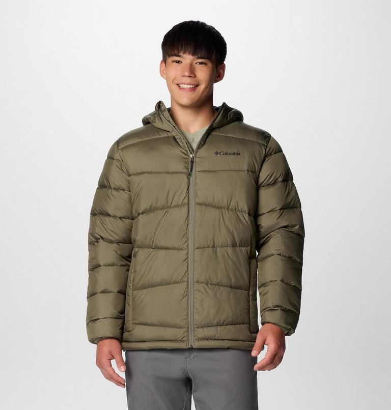 Men's Fivemile Butte II Hooded Puffer Jacket, Color: Stone Green, image 1