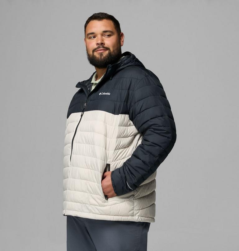 Men's Powder Lite II Hooded Insulated Jacket - Extended Size, Color: Dark Stone, Black, image 4