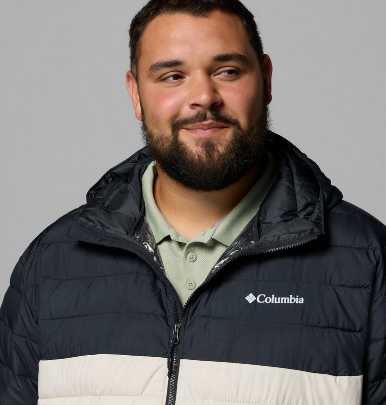 Men's Powder Lite II Hooded Insulated Jacket - Extended Size, Color: Dark Stone, Black, image 7