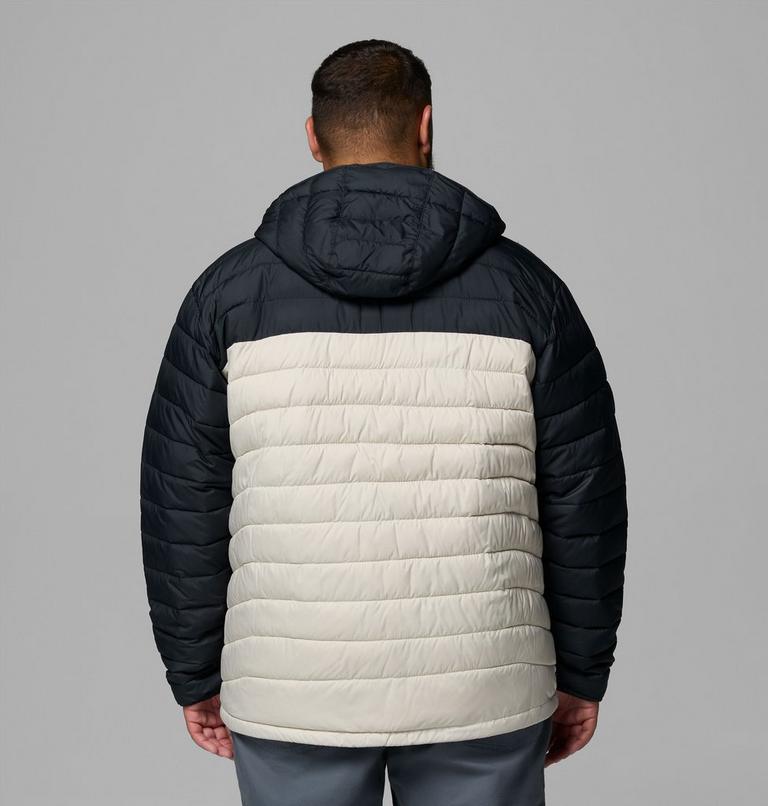 Men's Powder Lite II Hooded Insulated Jacket - Extended Size, Color: Dark Stone, Black, image 3
