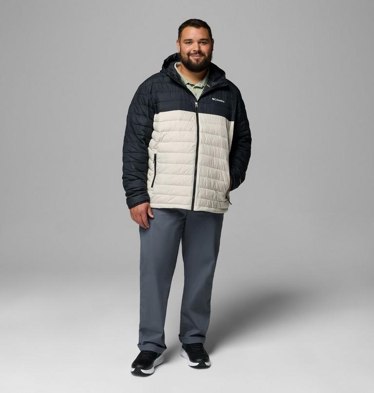 Men's Powder Lite II Hooded Insulated Jacket - Extended Size, Color: Dark Stone, Black, image 2