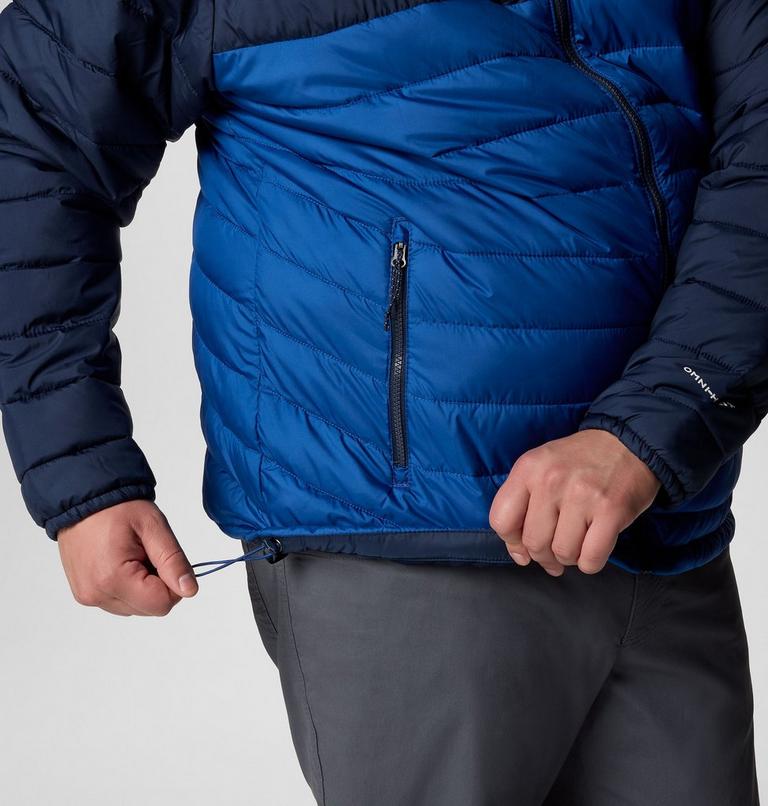 Men's Powder Lite II Hooded Insulated Jacket - Extended Size, Color: Mountain Blue, Collegiate Navy, image 6