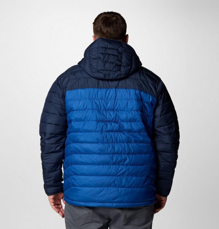 Men's Powder Lite II Hooded Insulated Jacket - Extended Size, Color: Mountain Blue, Collegiate Navy, image 3