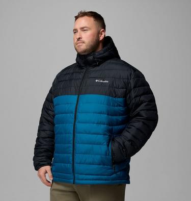 Men's Powder Lite II Hooded Insulated Jacket - Extended Size, Color: Phoenix Blue, Black, image 7