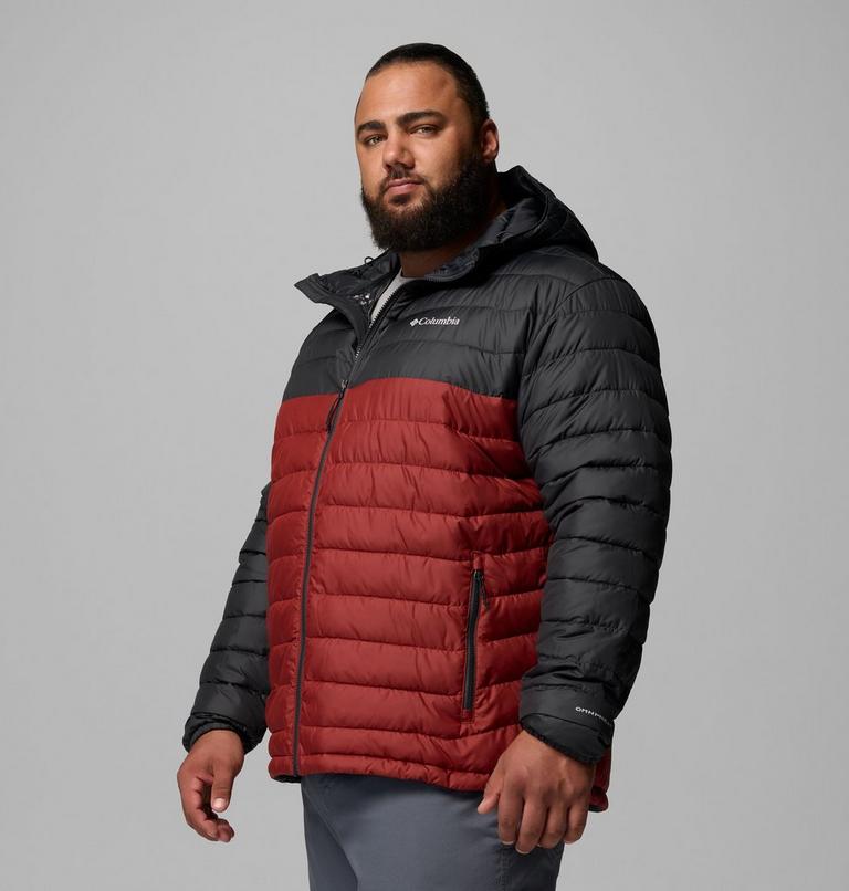 Men's Powder Lite II Hooded Insulated Jacket - Extended Size, Color: Red Oxide, Shark, image 4