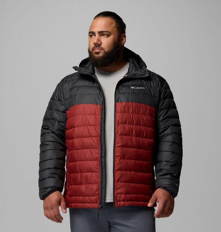 Men's Powder Lite II Hooded Insulated Jacket - Extended Size, Color: Red Oxide, Shark, image 5