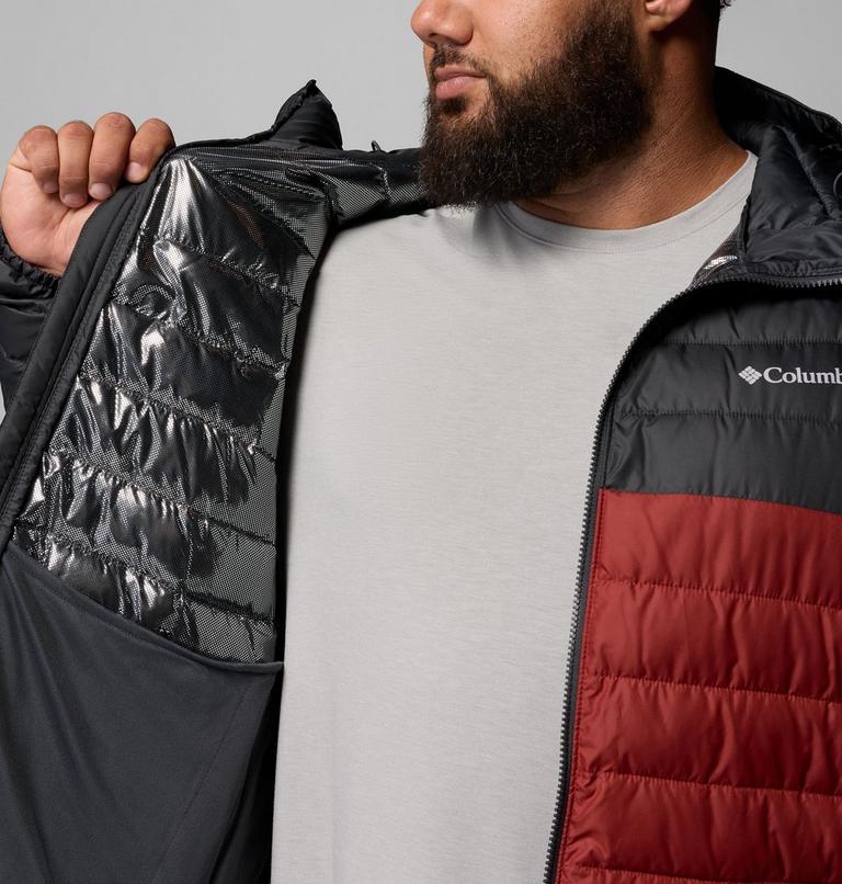 Men's Powder Lite II Hooded Insulated Jacket - Extended Size, Color: Red Oxide, Shark, image 6