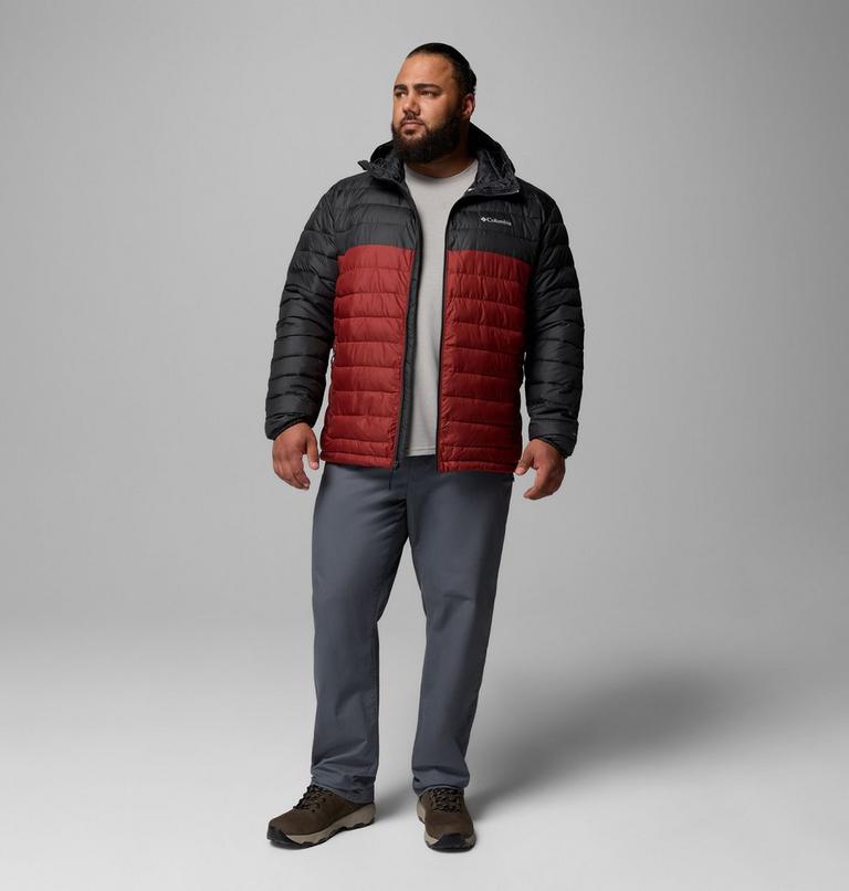 Men's Powder Lite II Hooded Insulated Jacket - Extended Size, Color: Red Oxide, Shark, image 2