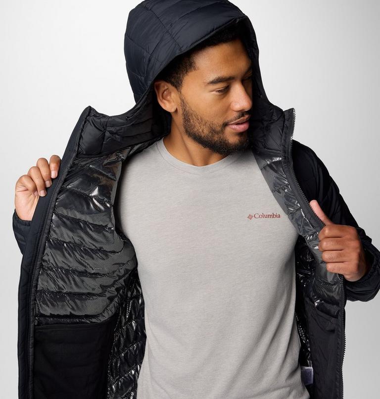 Men’s Powder Lite II Hooded Insulated Jacket, Color: Black, image 7