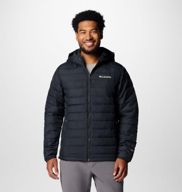Men’s Powder Lite II Hooded Insulated Jacket, Color: Black, image 1