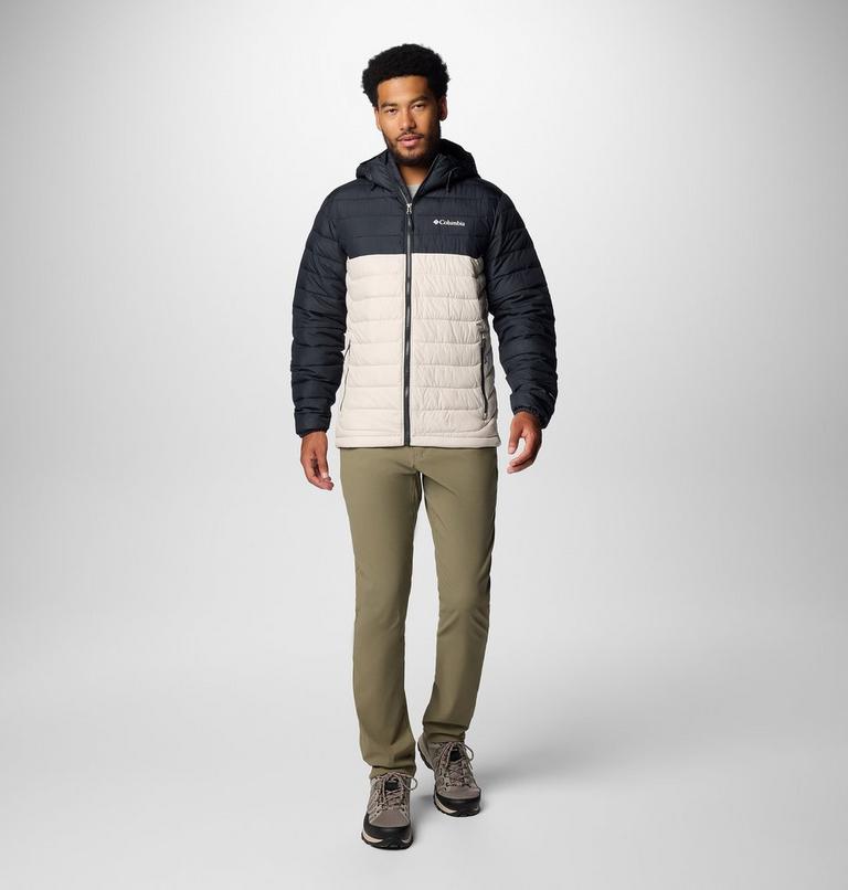 Men’s Powder Lite II Hooded Insulated Jacket, Color: Dark Stone, Black, image 3