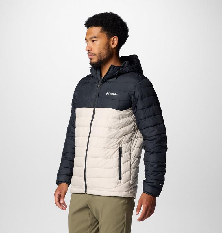 Men’s Powder Lite II Hooded Insulated Jacket, Color: Dark Stone, Black, image 4