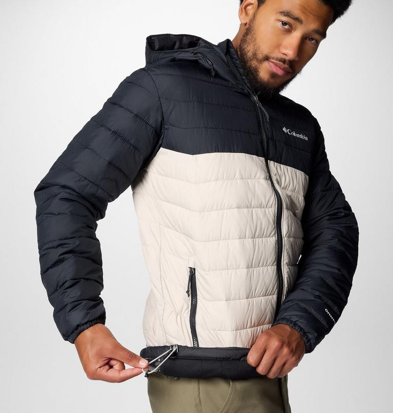 Men’s Powder Lite II Hooded Insulated Jacket, Color: Dark Stone, Black, image 6
