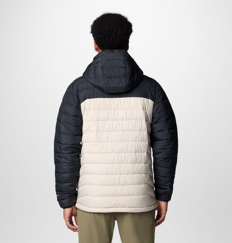 Men’s Powder Lite II Hooded Insulated Jacket, Color: Dark Stone, Black, image 2