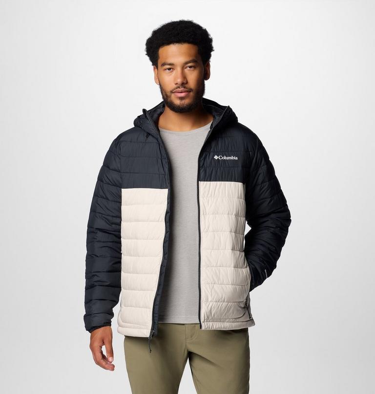 Men’s Powder Lite II Hooded Insulated Jacket, Color: Dark Stone, Black, image 1