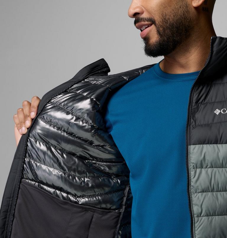 Men&rsquo;s Powder Lite II Hooded Insulated Jacket, Color: Sedona Sage, Shark, image 6