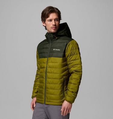 Men&rsquo;s Powder Lite II Hooded Insulated Jacket, Color: Mossy Green, Greenscape, image 12